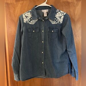 Shyanne Blue Denim Button Down Shirt